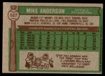 1976 Topps #527 Mike Anderson Back Thumbnail