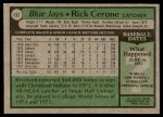1979 Topps #152 Rick Cerone Back Thumbnail
