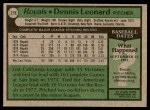 1979 Topps #218 Dennis Leonard Back Thumbnail