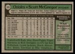 1979 Topps #393 Scott McGregor Back Thumbnail