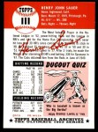 1953 Topps Archives #111 Hank Sauer Back Thumbnail