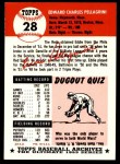 1991 Topps 1953 Archives #28 Eddie Pellagrini Back Thumbnail