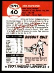 1991 Topps 1953 Archives #40 John Lipon Back Thumbnail
