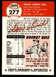 1953 Topps Archives #277 Don Lund Back Thumbnail
