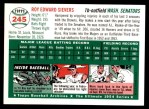 1954 Topps Archives #245 Roy Sievers Back Thumbnail