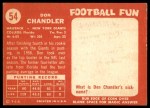 1958 Topps #54 Don Chandler Back Thumbnail