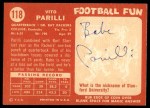 1958 Topps #118 Babe Parilli Back Thumbnail