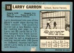 1964 Topps #10 Larry Garron Back Thumbnail