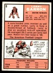 1966 Topps #6 Larry Garron Back Thumbnail