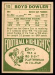 1968 Topps #105 Boyd Dowler Back Thumbnail