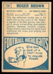 1968 Topps #158 Roger Brown Back Thumbnail