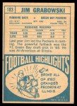 1968 Topps #183 Jim Grabowski Back Thumbnail