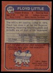 1973 Topps #289 Floyd Little Back Thumbnail