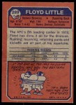 1973 Topps #289 Floyd Little Back Thumbnail