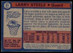 1974 Topps #21 Larry Steele Back Thumbnail