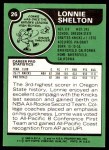 1977 Topps #26 Lonnie Shelton Back Thumbnail