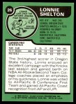1977 Topps #26 Lonnie Shelton Back Thumbnail