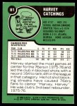 1977 Topps #81 Harvey Catchings Back Thumbnail