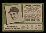 1971 Topps #119 Frank Lucchesi Back Thumbnail
