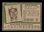 1971 Topps #209 Steve Renko Back Thumbnail