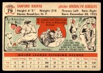 1956 Topps #79 Sandy Koufax Back Thumbnail