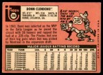 1969 Topps #208 MON Donn Clendenon Back Thumbnail