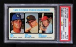 1973 Topps #615 - Mike Schmidt / Ron Cey / John Hilton Rookie Third Basemen Front Thumbnail