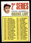 1967 Topps #103 DOT - Mickey Mantle Checklist 2 Front Thumbnail