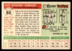 1955 Topps #50 Jackie Robinson Back Thumbnail