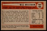 1954 Bowman #25 3B Wes Westrum Back Thumbnail