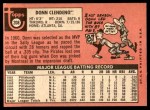 1969 Topps #208 MON Donn Clendenon Back Thumbnail