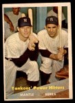 1957 Topps #407 - Mickey Mantle / Yogi Berra Yankees' Power Hitters Front Thumbnail