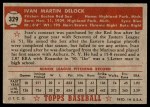1952 Topps #329 Ivan Delock Back Thumbnail