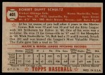 1952 Topps #401 Bob Schultz Back Thumbnail