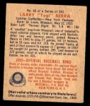 1949 Bowman #60 Yogi Berra Back Thumbnail