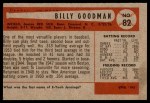 1954 Bowman #82 1B Billy Goodman Back Thumbnail