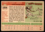 1955 Topps #164 Roberto Clemente Back Thumbnail