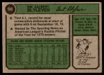 1974 Topps #98 Bert Blyleven Back Thumbnail