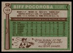 1976 Topps #103 Biff Pocoroba Back Thumbnail