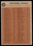 1962 Topps #58 - Warren Spahn / Joe Jay / Jim O'Toole NL Wins Leaders Back Thumbnail