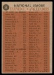 1962 Topps #56 - Warren Spahn / Jim O'Toole / Curt Simmons / Mike McCormick NL ERA Leaders Back Thumbnail