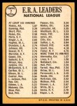 1968 Topps #7 - Jim Bunning / Phil Niekro / Chris Short NL ERA Leaders Back Thumbnail
