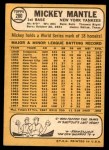 1968 Topps #280 Mickey Mantle Back Thumbnail
