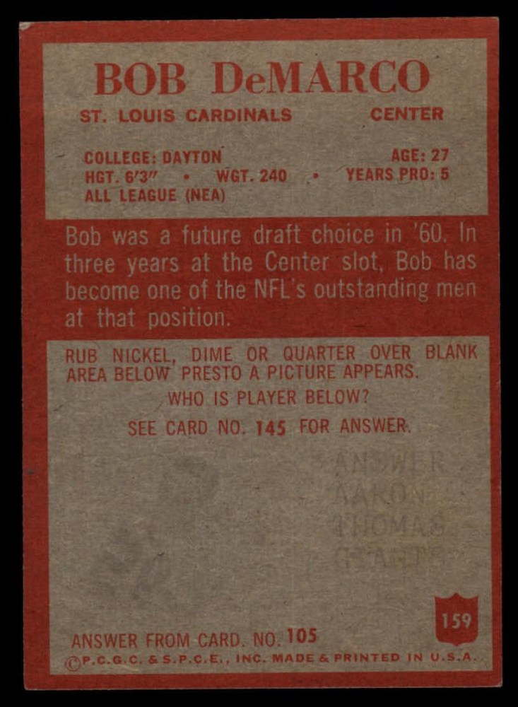 1965 Philadelphia St. Louis Cardinals Football Team Set Cardinals-FB 5.5 - EX+ | eBay