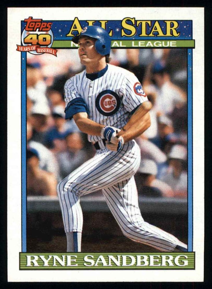 1991 Topps 398 All Star Ryne Sandberg