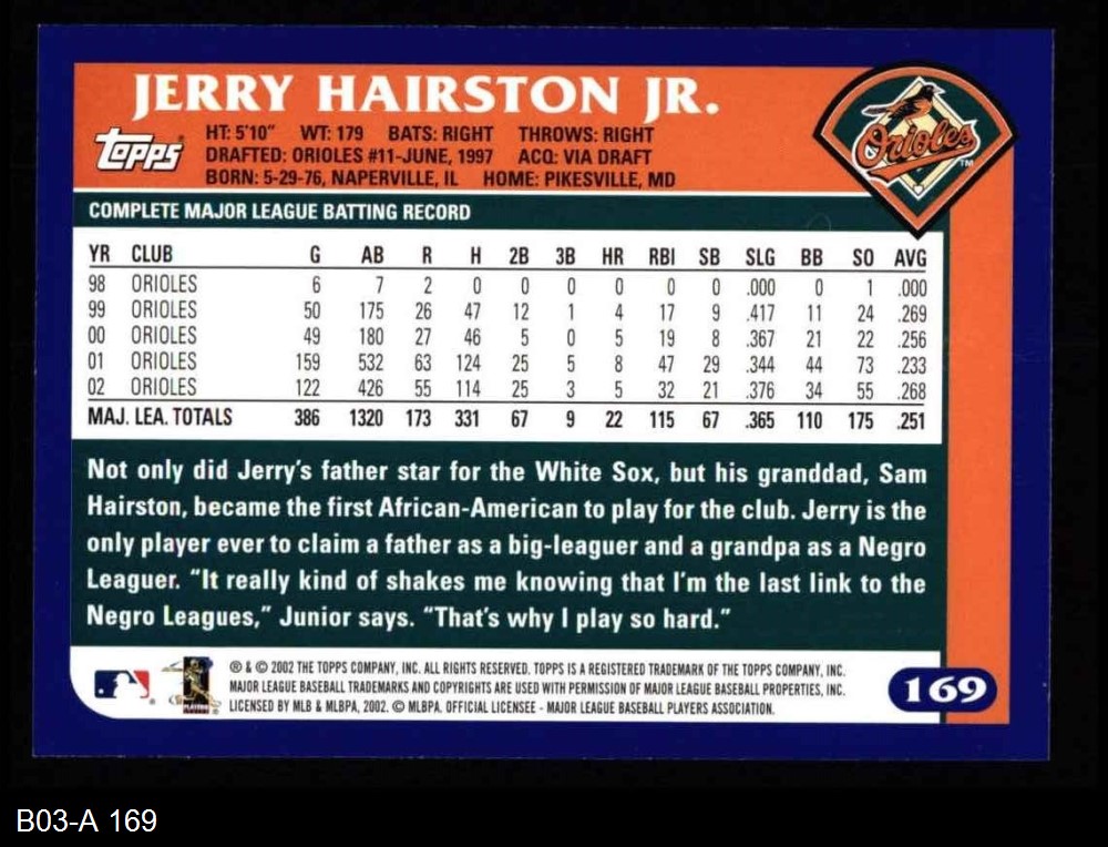 2003 Topps #169 Jerry Hairston Jr.