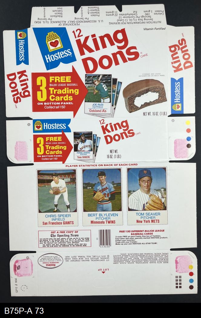 Sold at Auction: 1975 Hostess Baseball Uncut Card Panel - Bert Blyleven &  Tom Seaver