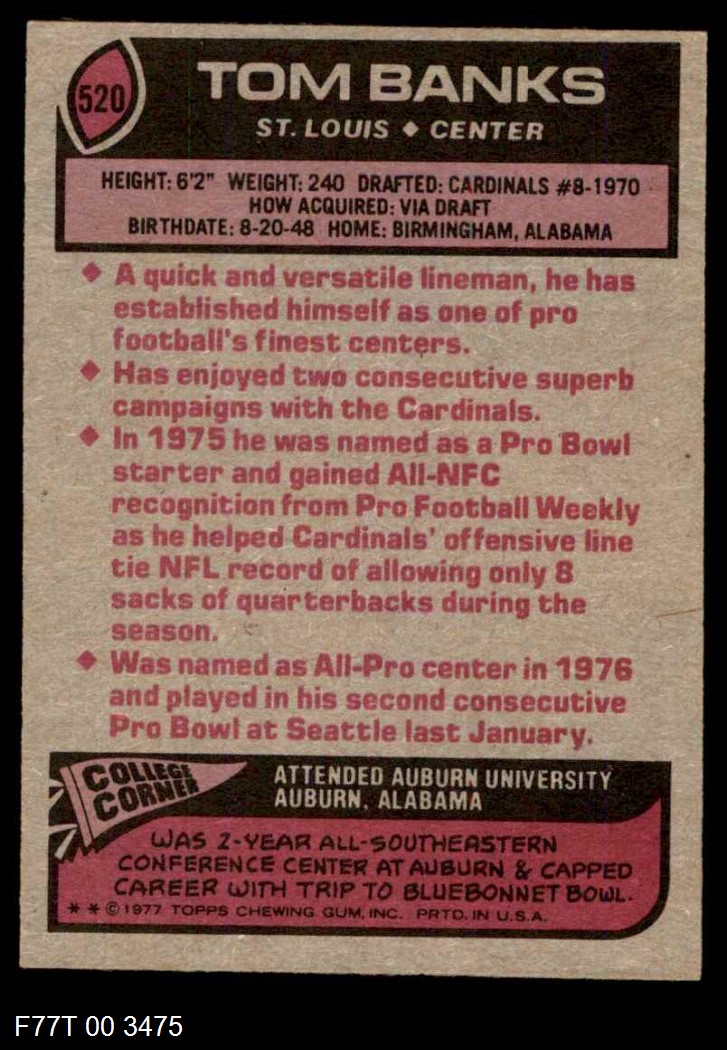 1977 Topps St. Louis Cardinals Football Team Set Cardinals-FB 7 - NM | eBay