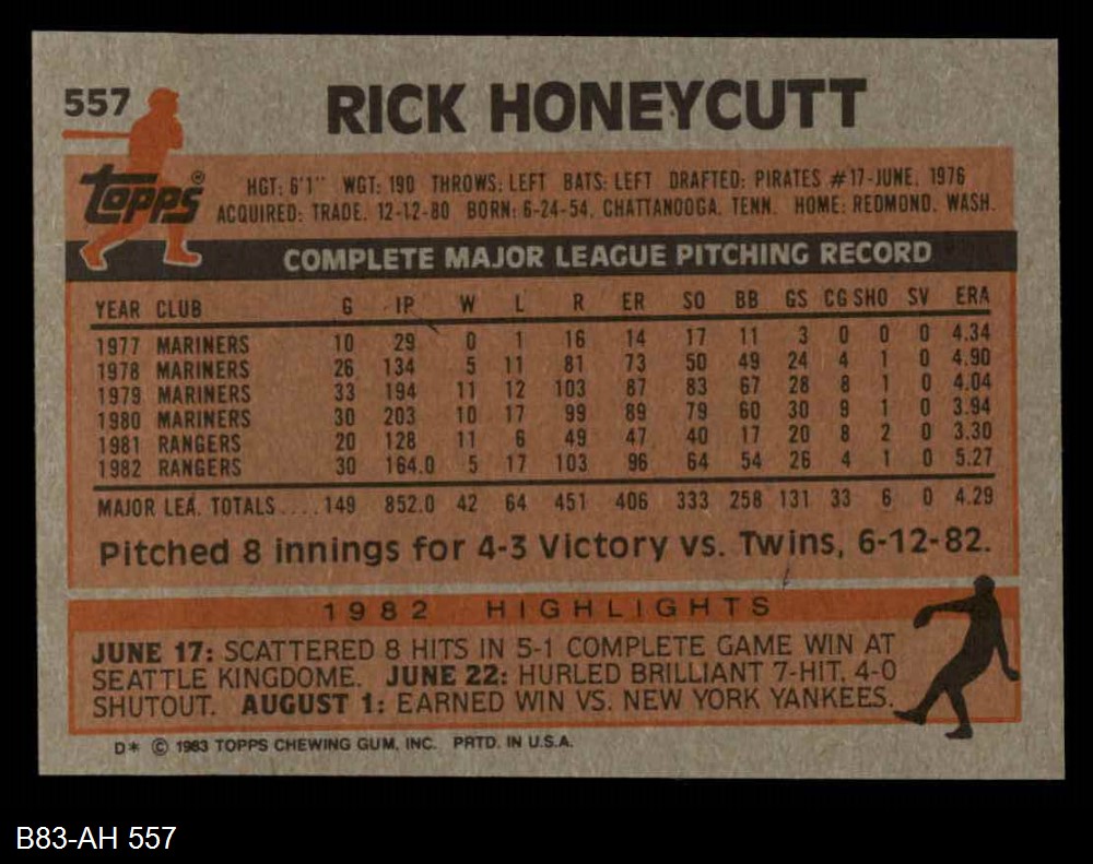  Baseball MLB 1983 Topps #412 Buddy Bell/Charlie Hough
