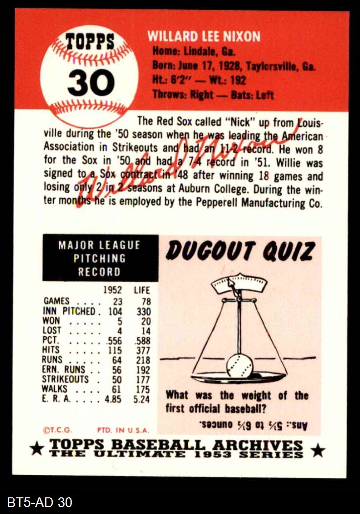 thumbnail image 2 of 1991 Topps Archives Baseball Card Pick From #166 To #337 - 1953 Design - NM Condition (Free Shipping) 2 of 5